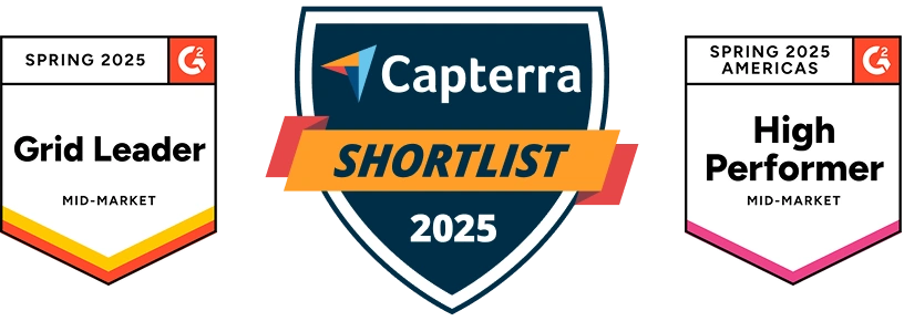 Enterprise High Performer Winter 2024 award, Europe Winter 2024 Leader award, Small Business Leader winter 2024 award