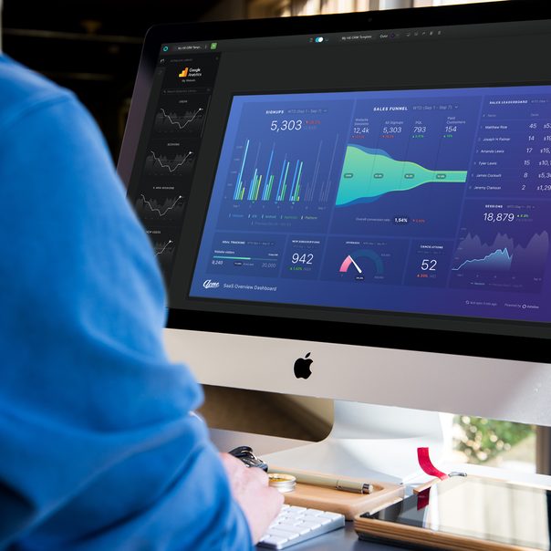 A Databox dashboard open on a desktop screen
