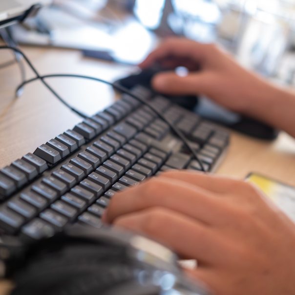 A Databox engineer at the keyboard