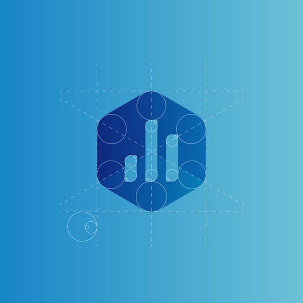 The Databox mark drawn as a construction blueprint