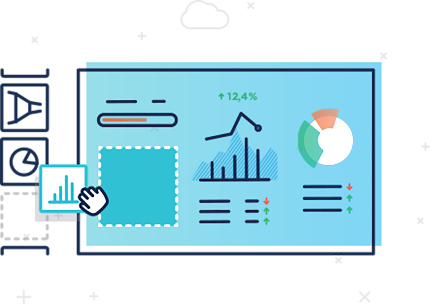 Databox drag-n-drop visualizations builder designer