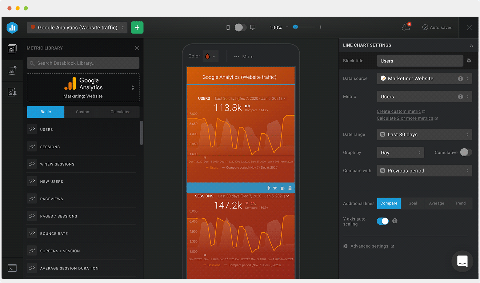 Preview your mobile dashboard