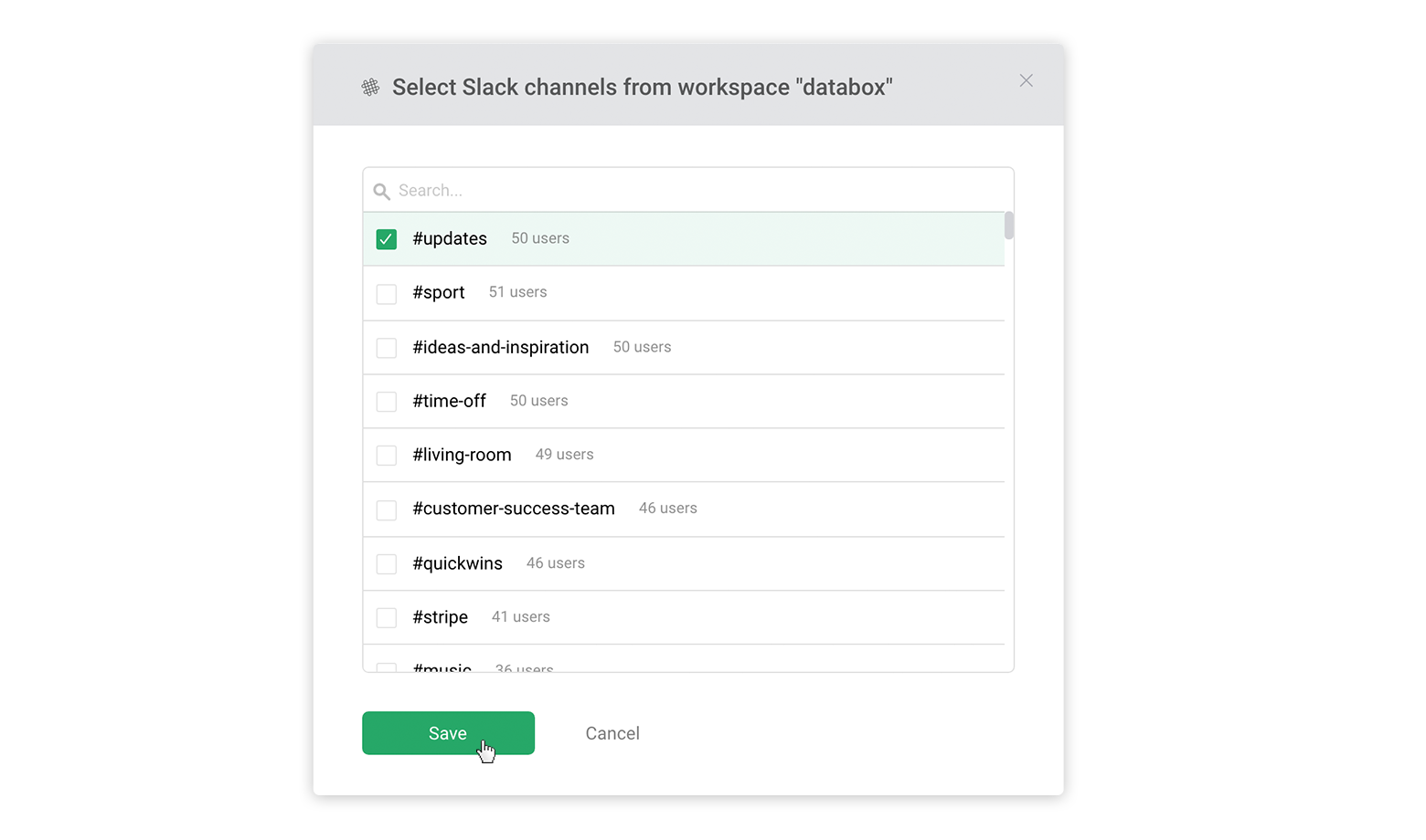 Choose the Slack channel(s)